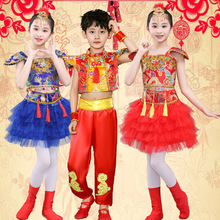 六一儿童秧歌服演出服打鼓服说唱中国红喜庆风幼儿舞蹈服冰糖葫芦