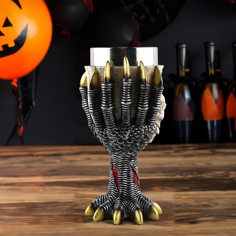  New Creative Skull Resin Wine Glass Home Desktop Decoration Goblet Beer Mug Halloween Gift