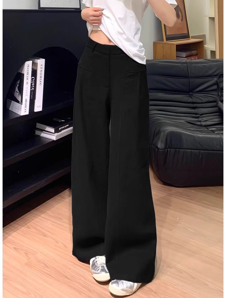 Quần culottes nữ ống rộng cạp cao vải linen phối tơ — Xanh sẫm chi tiết 19