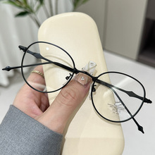 超轻近视眼镜女可配度数防蓝光高级感素颜显脸小金丝框纯钛眼睛架