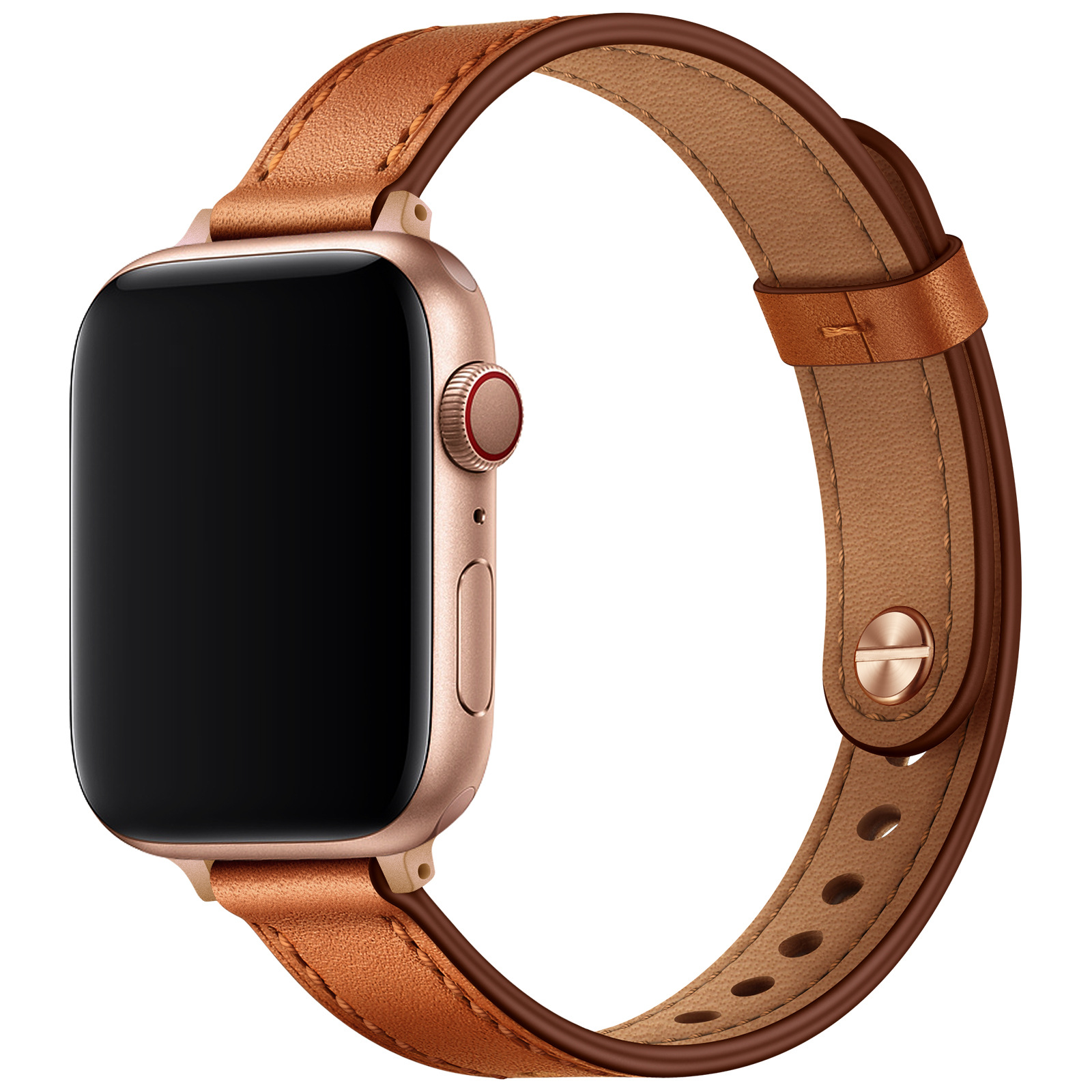 18g Weight Apple watch watchband Classification Genuine leather Material Solid Color Pattern Retro Style Retro Solid Color Apple Watch Watchband 75