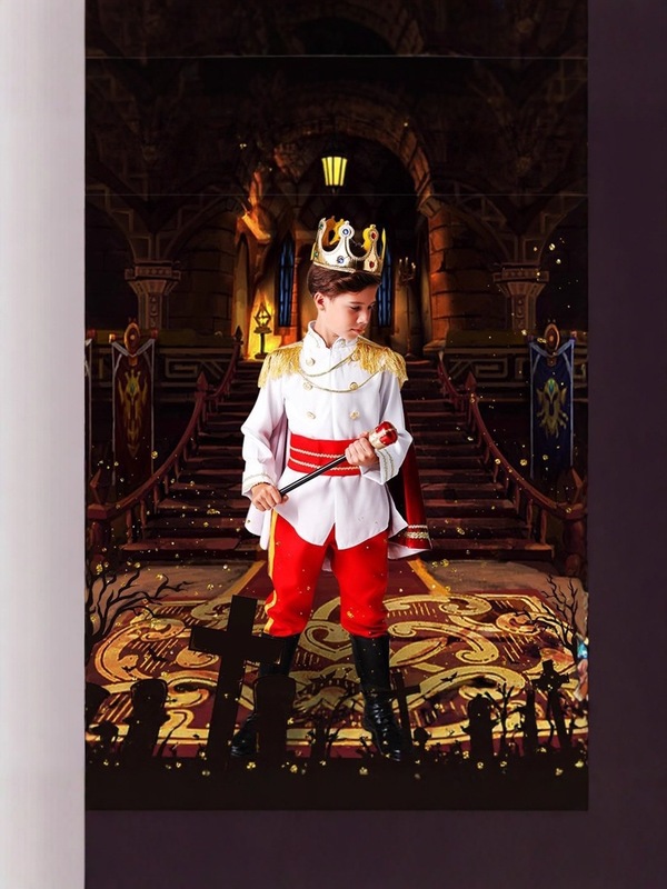 跨境儿童白马王子童话演出服男童万圣节舞台表演服欧美奇幻扮演|undefined