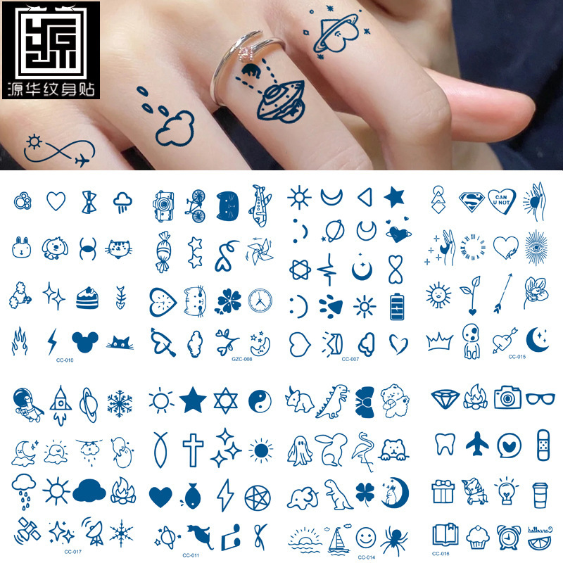 Herbaceous Finger Cochlea Small Figure Juice Tattoo Sticker for 15 Days Ins Wind Semi-Permanent in stock Wholesale