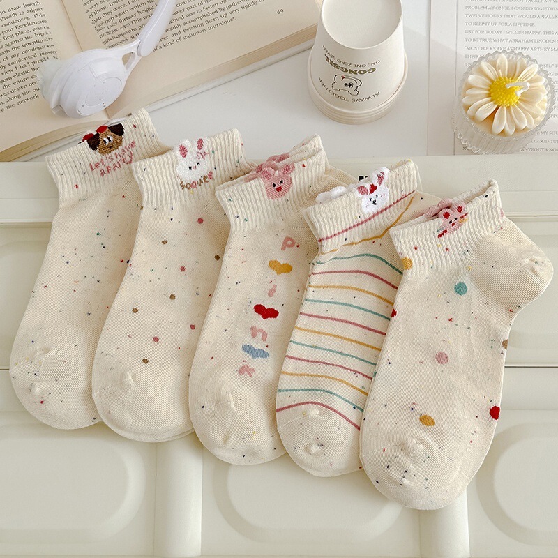 Cartoon Socks for Women, Short Socks for Spring and Summer, Korean Version, Breathable, Trendy on Instagram, Cute, Yarn, Bunny, Short Tube, Low-Cut, Boat Socks Cartoon Socks for Women, Short Socks for Spring and Summer, Korean Version, Breathable, Trendy on Instagram, Cute, Yarn, Bunny, Short Tube, Low-Cut, Boat Socks