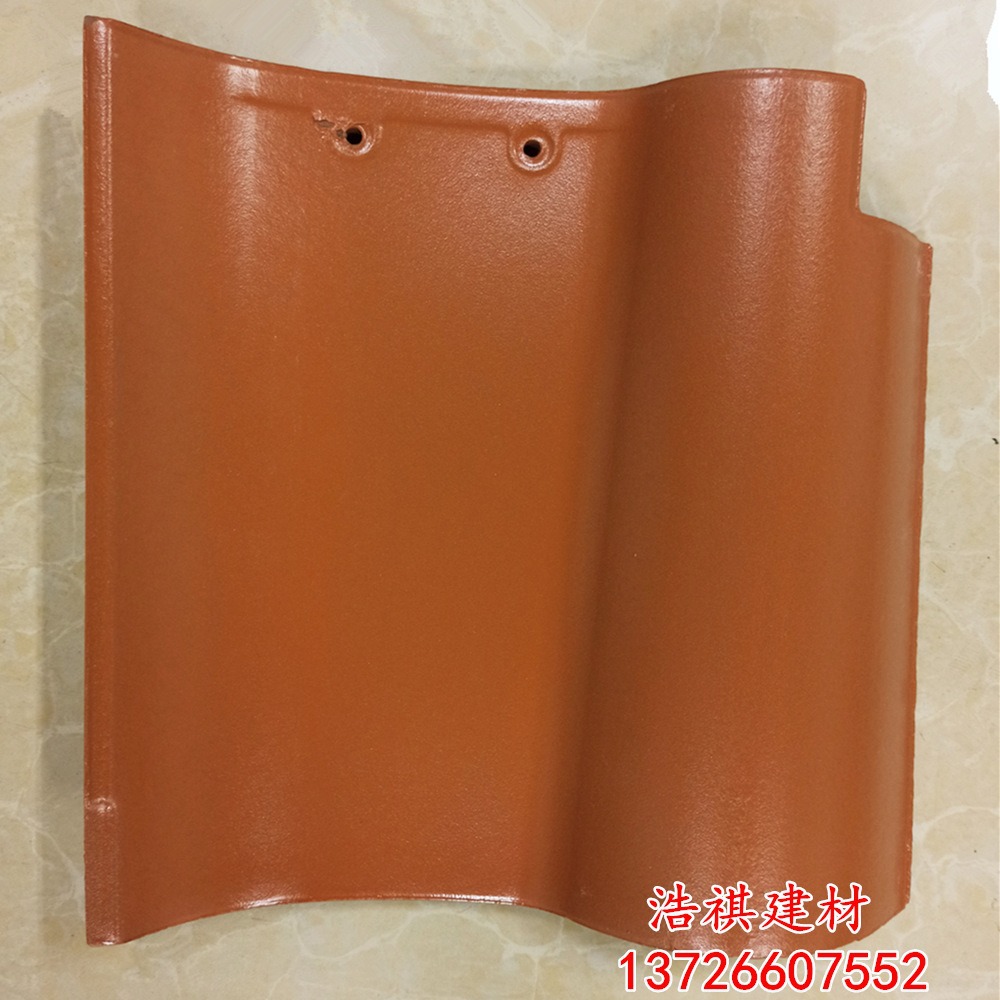 批发S瓦 310朱砂红陶瓷西瓦 罗曼瓦 紫砂彩瓦屋顶屋面和瓦 琉璃瓦