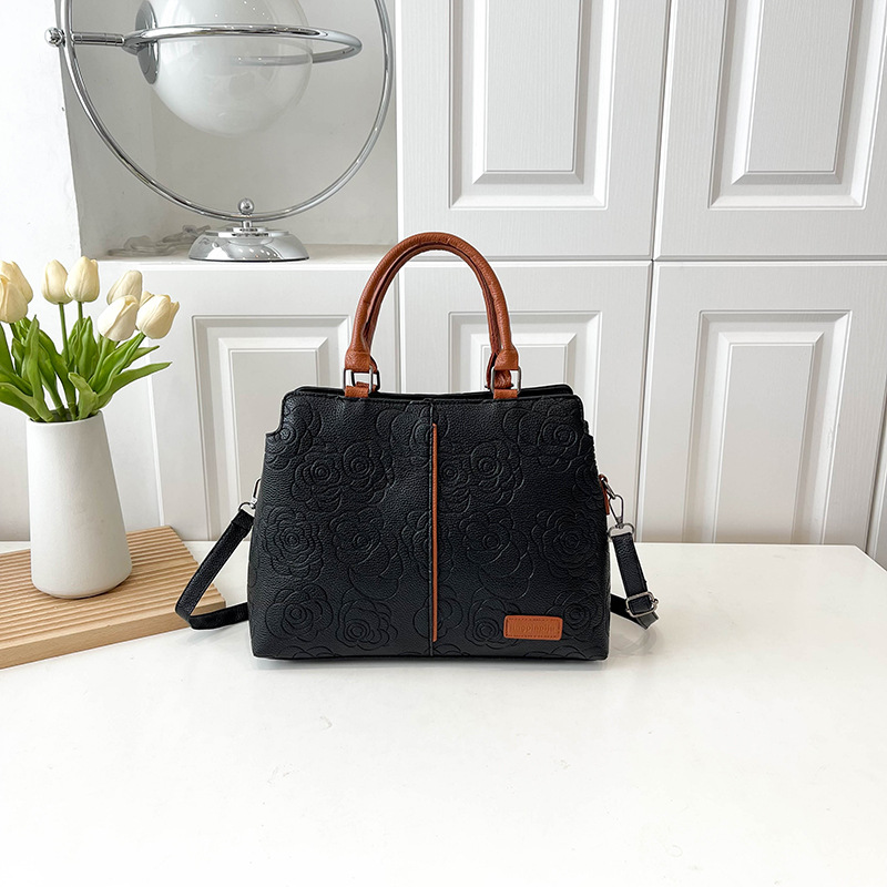 2024 new cross-border handbag, a large-capacity single-shoulder cross-border bestseller with soft leather embossed single-shoulder for women undefined