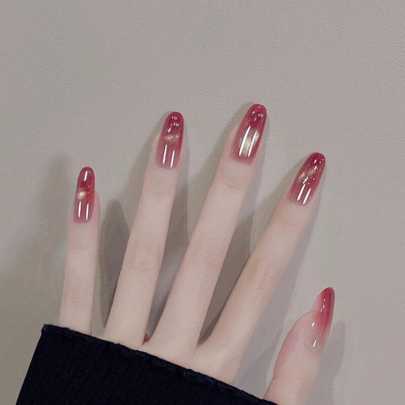 2025 Autumn/Winter New Red Tea Nail Art Red Wearable Cat Eye Whitening New Year Gradient Elegant High-End Nail Art Wholesale 2025 Autumn/Winter New Red Tea Nail Art Red Wearable Cat Eye Whitening New Year Gradient Elegant High-End Nail Art Wholesale