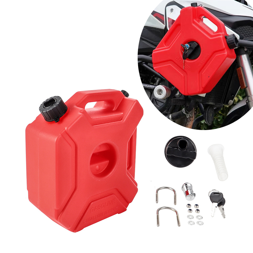 Wholesale Car and Motorcycle Spare Fuel Tank 5L with Lock Emergency Oil Pot Diesel Gasoline Plastic Oil Barrel Thickeneded Cross-Border