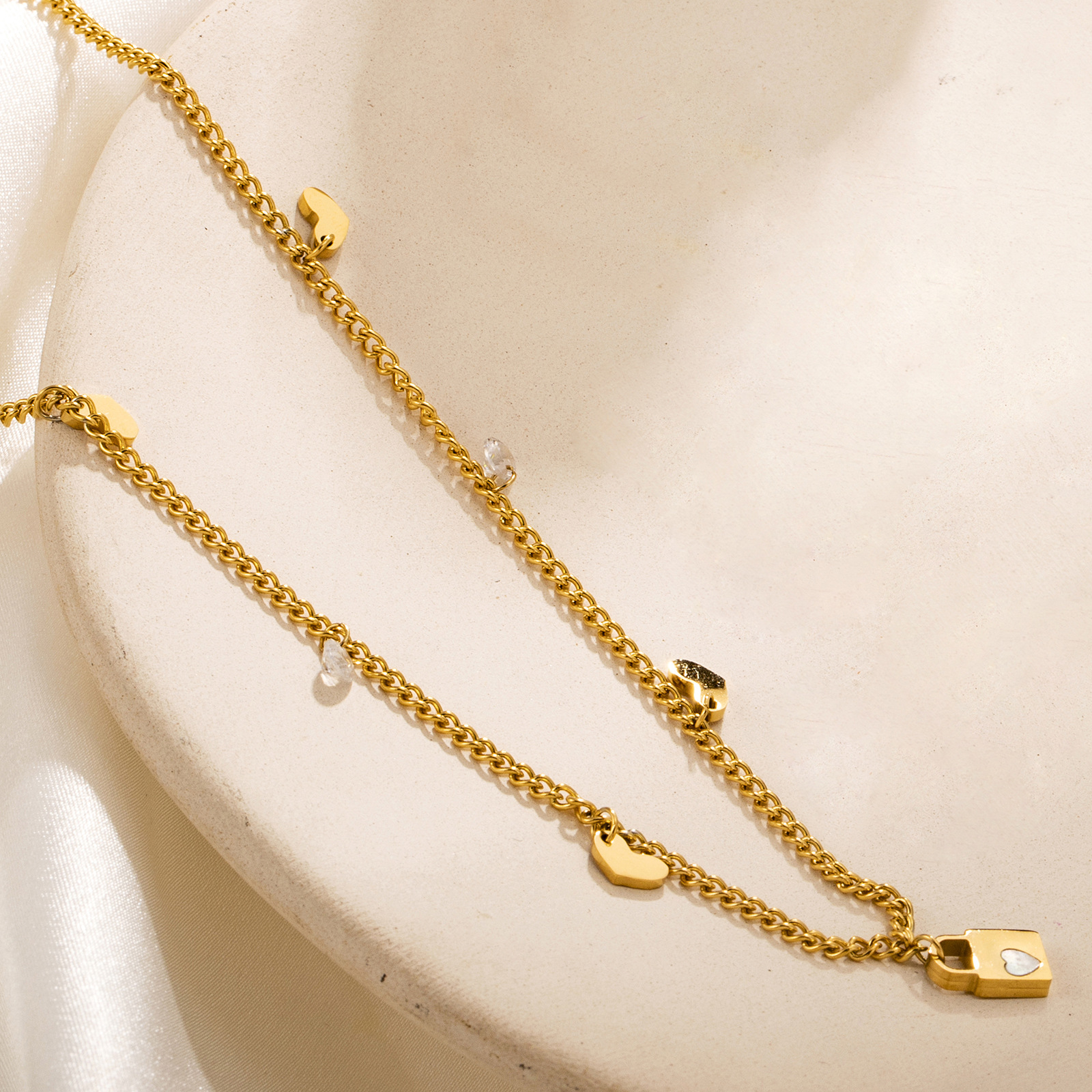 Simple Style Lock Stainless Steel Plating Pendant Necklace 1 Piece