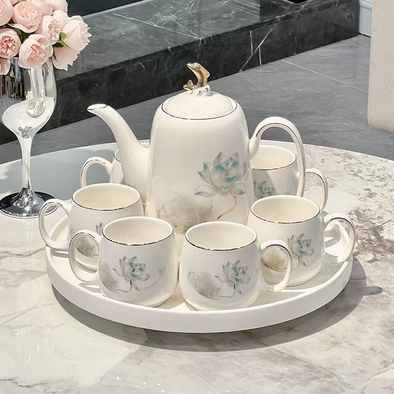 Чайный набор доступный люкс 2025 новый высококачественный керамический чайник чашка для воды чайная чашка для дома гостиной гостеприимства свадебный подарок