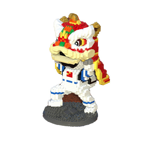 Compatible LEGO astronaut block micro particles Xiaohongshu glowing space band assembly educational toy wholesale