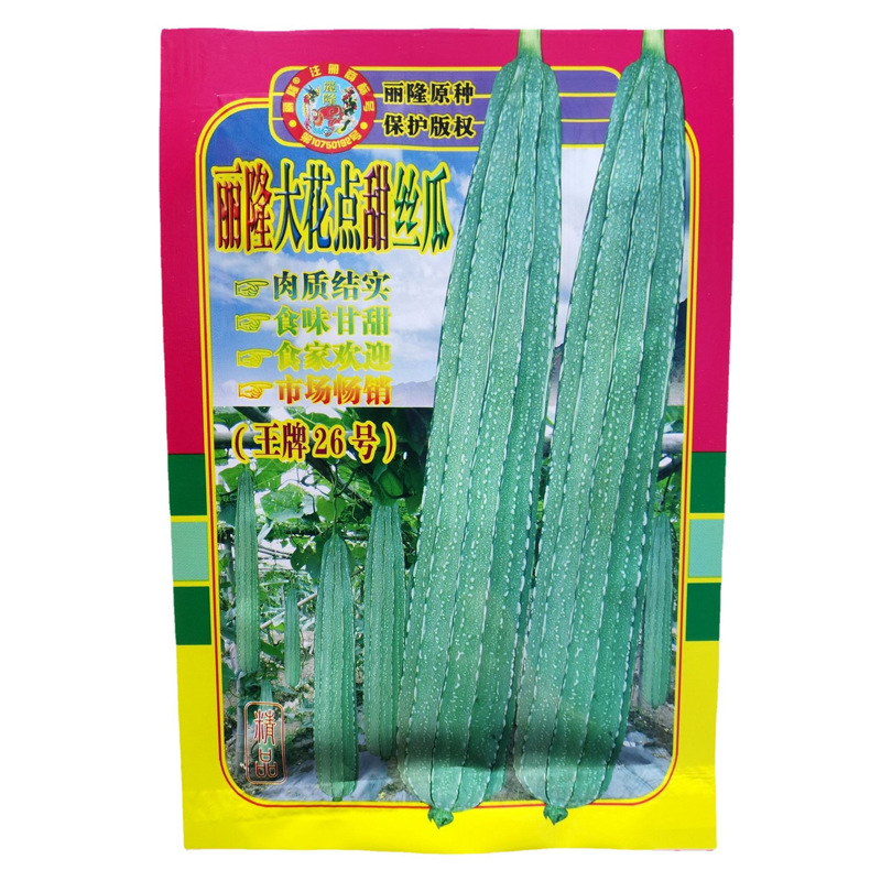 蔬菜种子批发10克丝瓜种子丽隆王牌26号台选大花点甜丝瓜种籽