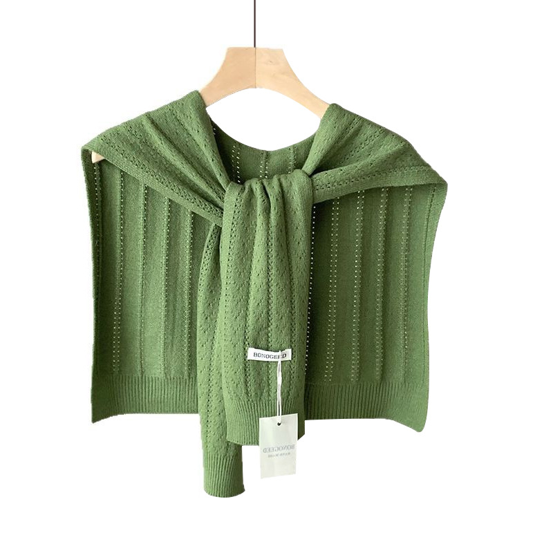 Sopa de punto de alta sensación coreana Dongdaemun primavera y otoño bufandas de torsión universal agujeros respirables sopa de mujer