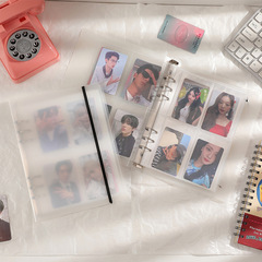 Korean Version Transparent PP Spiral Notebook A5 Four-Grid Frosted Storage Album Polaroid Fan Album Star Collection Album Card Collector's Notebook
