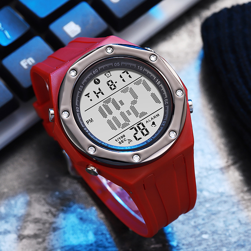 Fashionable and Simple Single-Display Watch for Men, Multifunctional Outdoor High-Value Trendy Sports College Style Men's Electronic Watch