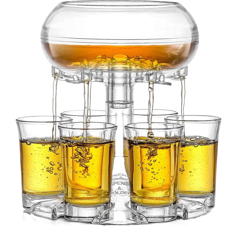6 vidrio de tiro dispensador separador vino bar pourer cóctel transparente desviador