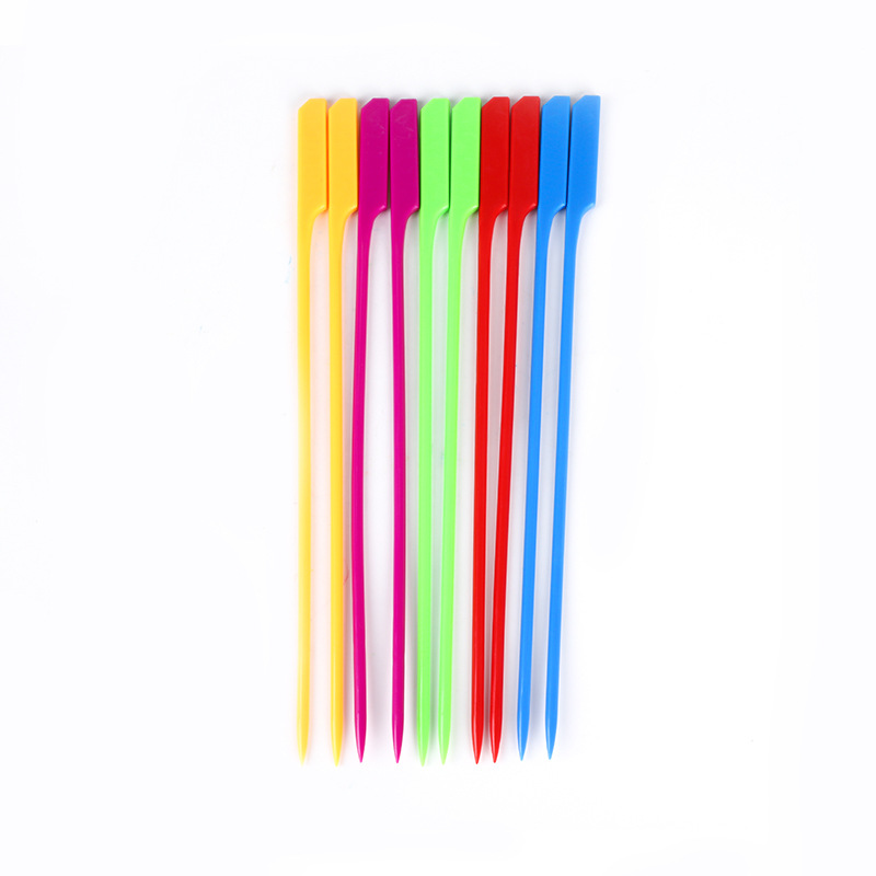 Factory supply 22.5cm ABS material spicy hot pot tongs plastic skewers and meatballs vegetable picks for wholesale