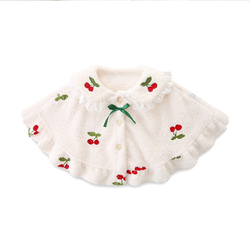 Idea Baby Autumn/Winter New Style Cape Coat for Girls, Small Children, Outerwear, Fleece Lined, Thick and Warm Top, Item Number 2958