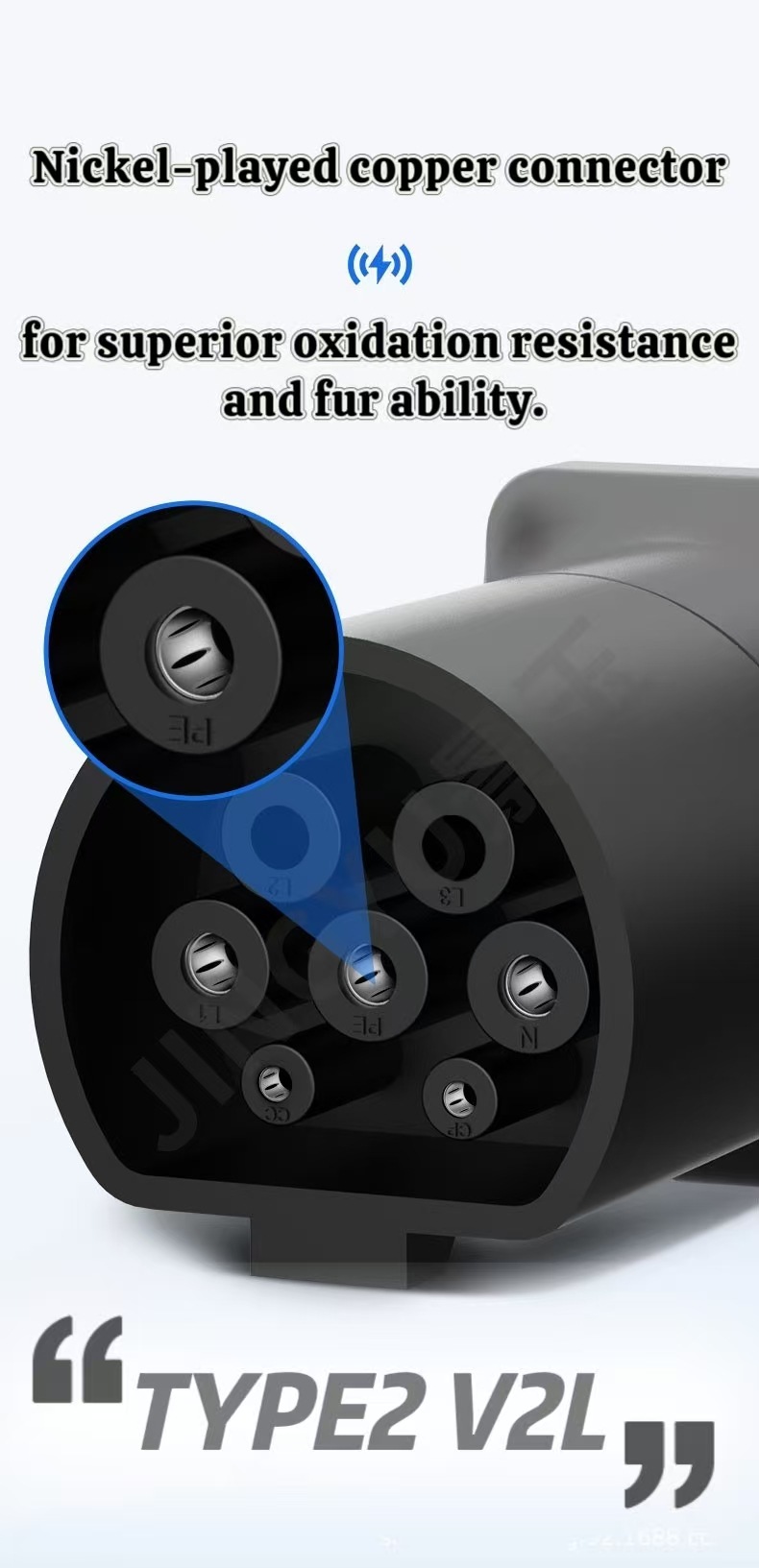 Type2 V2L Ev Discharging Adapter to Schuko Female Plug Cross-Border