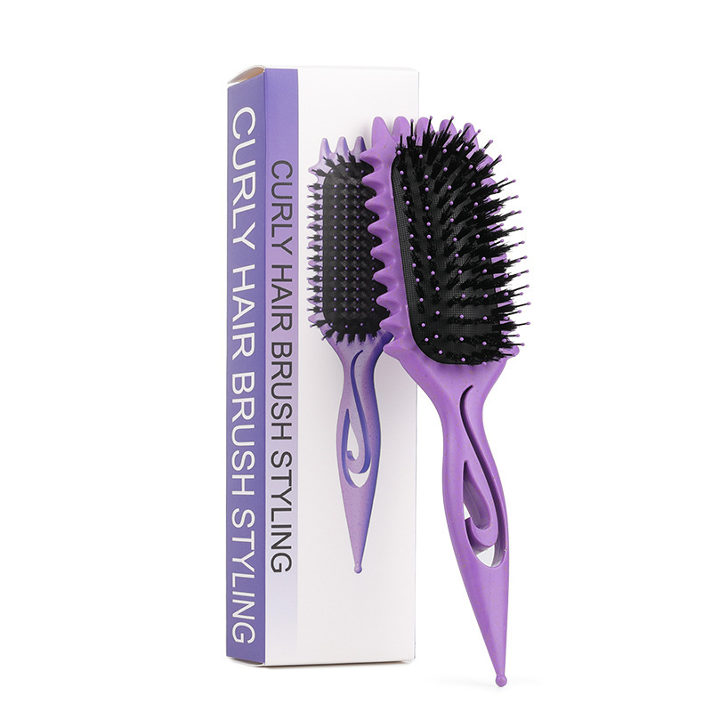 跨境爆款镂空梳尖尾定义梳按摩弹跳梳curl define stying brush|undefined