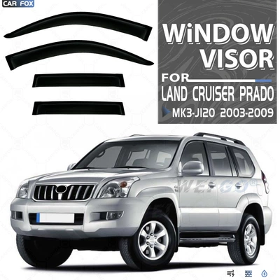 Rain shield – Window Visor - standard-packing-without-logo-prado-fj120-mk3-j120-2003-2009-plexiglass-no-bright-strips-rain-shield