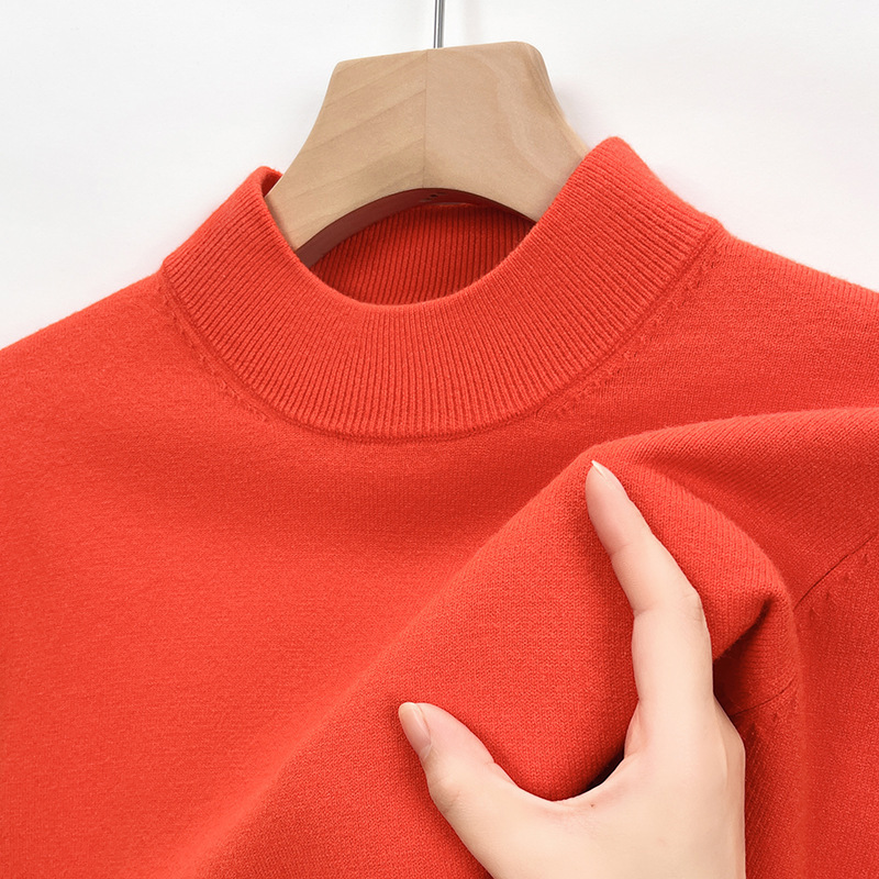 冬の新商品の男性式の半高襟のウールのセーターは厚くて暖かい長袖のニットの服の軽い豪華な紳士服の純色のセーターの男性を厚くします。|undefined