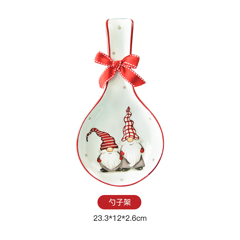 Nordic Santa Claus Tazón plato vajilla traje de alivio ensalada de arroz tazón de cerámica occidental plato plano taza tetera