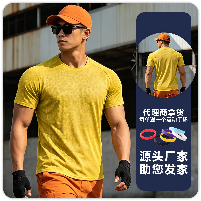 Camiseta de manga corta deportiva casual para hombres ropa de fitness de malla para hombres baloncesto suelto al aire libre más tamaño superior de secado rápido