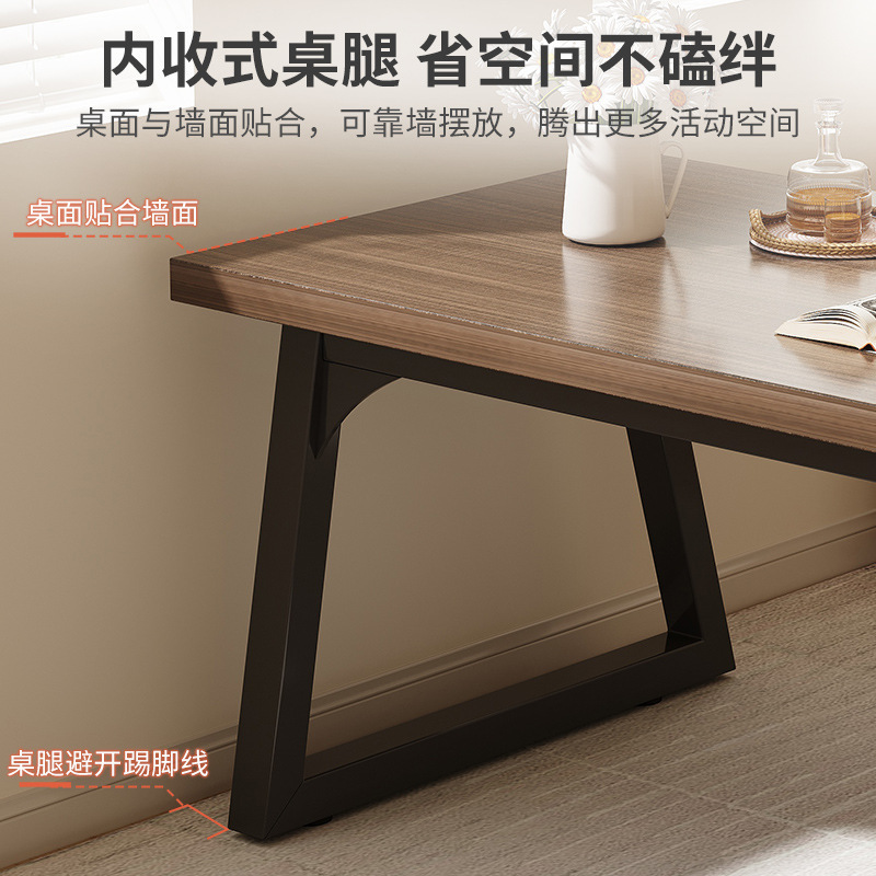 Mesa de comedor para uso doméstico, apartamento pequeño, mesa de madera maciza, casa de alquiler simple, sala de estar, mesa de comedor, mesa rectangular para 4-6 personas, combinación de mesa y silla