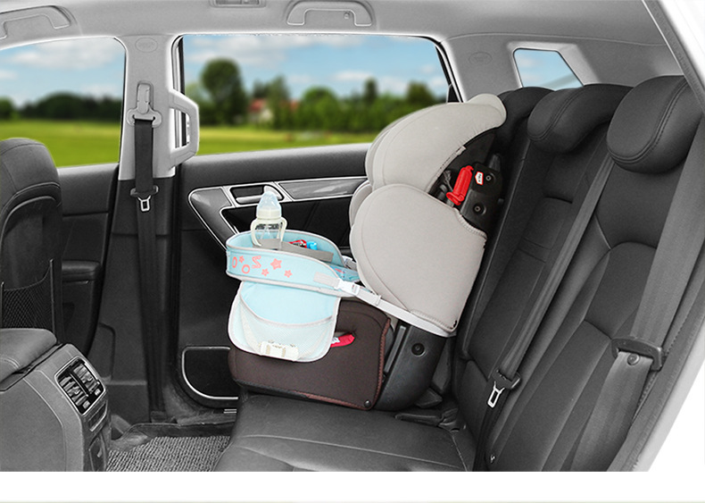 Car Child Safety Seat Tray, Car-Mounted Drawing Board, Mobile Dining Table, Travel Storage, Waterproof Toy Table, Cross-Border