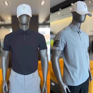 Korean Original Golf Men's Lapel Short-Sleeved T-Shirt Quick-Drying Breathable Polo Shirt Elastic Versatile Sports Top