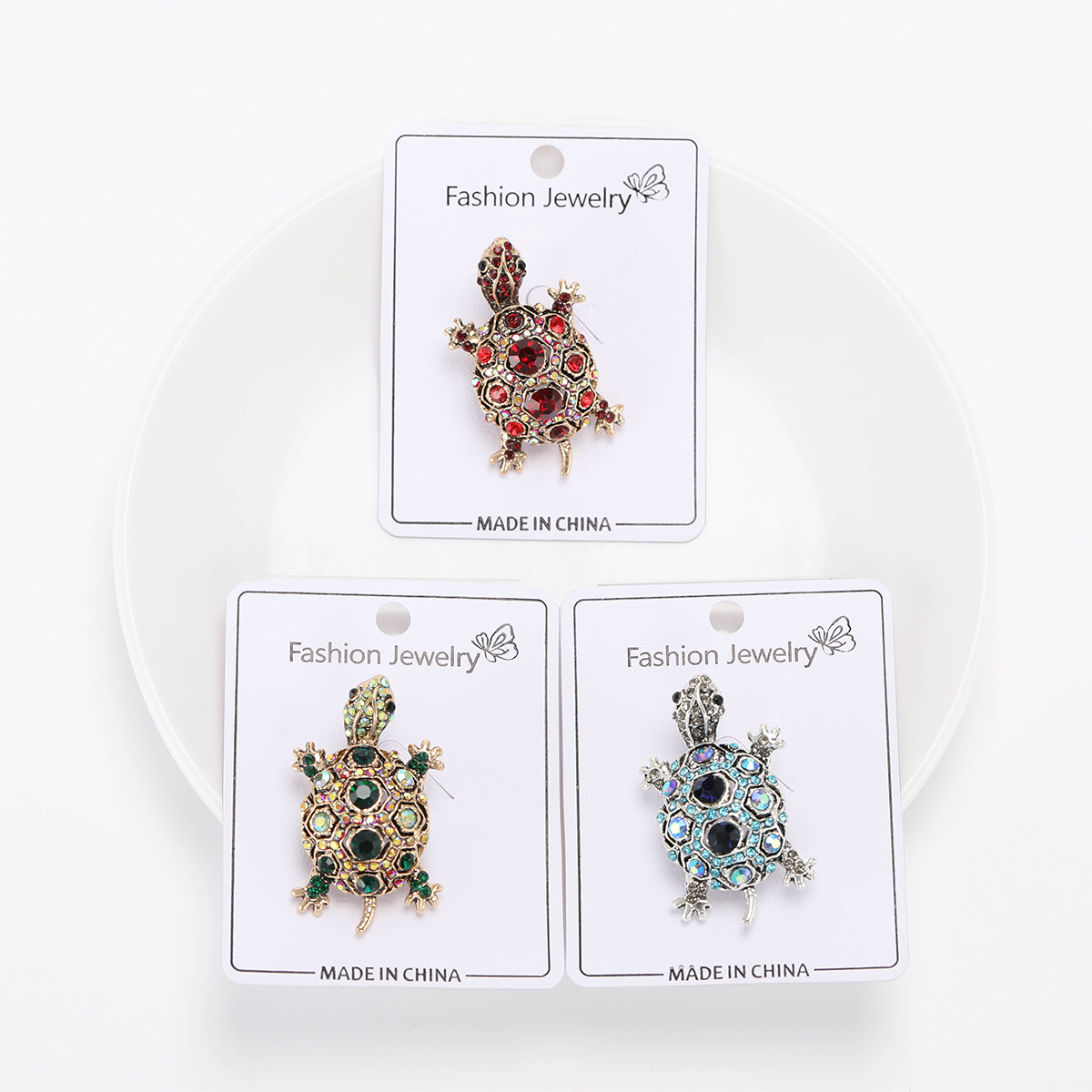 16g Weight Vintage Style Pin Tortoise Alloy Rhinestones Women's Brooches