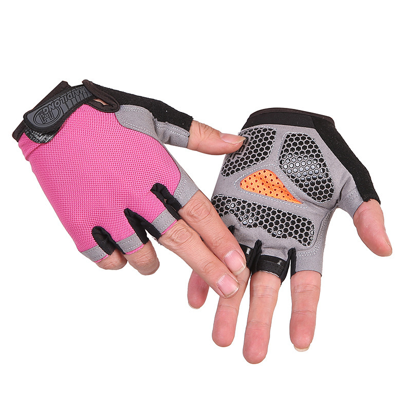 Plegable neto equitación fitness halterofilia medio dedo guantes tácticos fitness deportes al aire libre hombres y mujeres guantes de protección solar