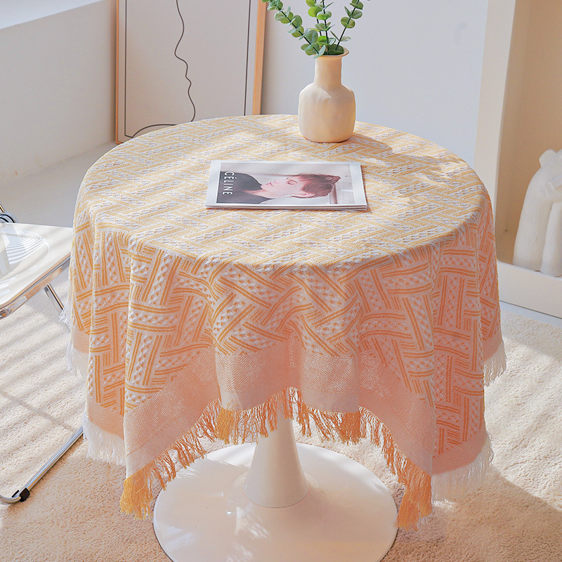 Mesa de café nórdica estera mantel INS estilo blanco mesa de noche cubierta de tela mesa rectangular Mesa Redonda mantel cubierta de polvo de tela estera