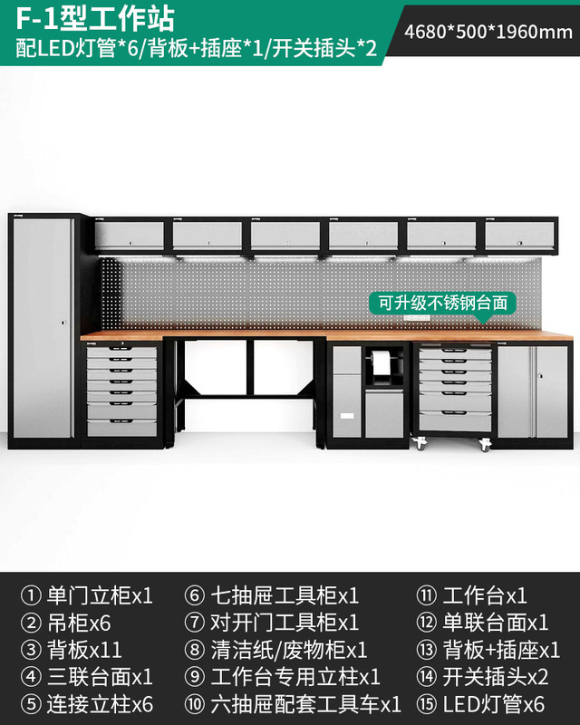 緑林ワークステーション多機能作業台修理鉄皮キャビネット自動車修理工具車ステンレス重型工具キャビネット|undefined