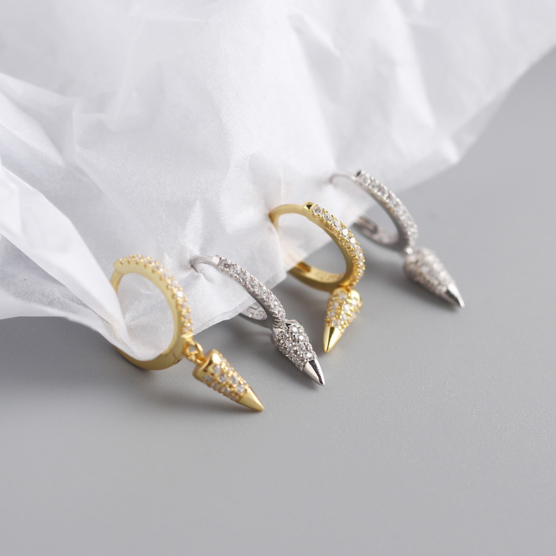 2021 new geometric conical diamond ear buckle personalized fashion temperament earringspicture6