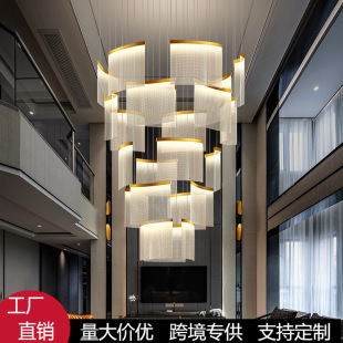 别墅复式楼大吊灯客厅吊灯loft公寓挑高挑空设计师楼中楼梯灯吊灯-阿里巴巴