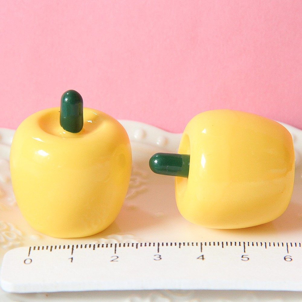 Simulación de manzana Navidad paz fruta resina tridimensional fruta decoración DIY llavero aparcamiento signo noche Luz Decoración