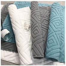 Luxury jacquard thickened Cotton bath mat - Absorbent floor