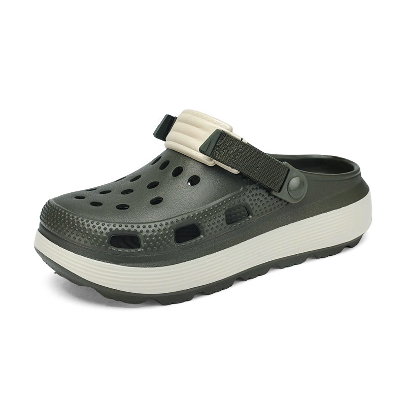 Zapatos con agujeros de suela gruesa transfronteriza modelos de pareja zapatos de playa de suela blanda con sensación de mierda para llevar sandalias y zapatillas para llevar zapatos de hombre ligeros y transpirables