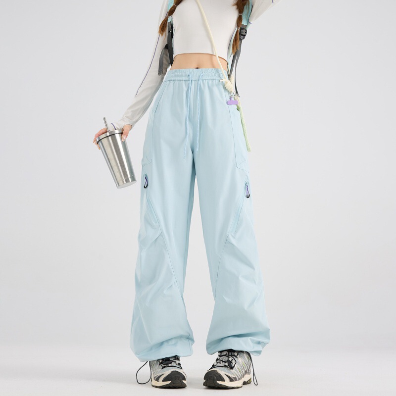 Unisex casual pants for spring and autumn, outdoor workwear, waterproof hiking pants, trendy loose wide-leg long pants Unisex casual pants for spring and autumn, outdoor workwear, waterproof hiking pants, trendy loose wide-leg long pants