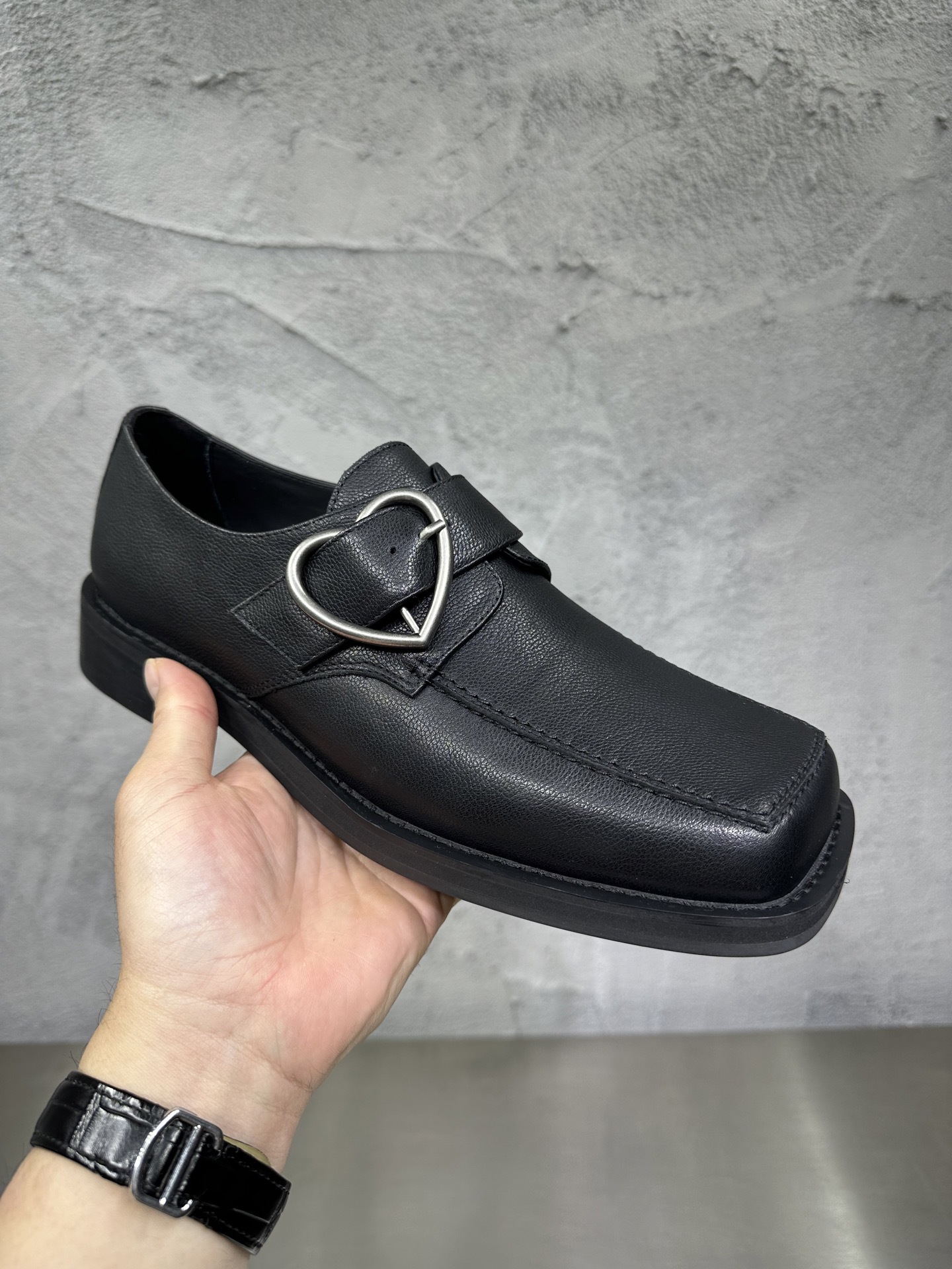 Quality Shoes Fashion Trend Men's Youth Outdoor Toe Black Thick Sole Platform Shoes Large Size Height Increasing Casual Versatile_vogvips.com