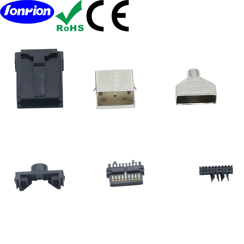 HDMI E Тип модель 19P Gongtou сварной линейный шести -штырь 8K высоко -разрешение автомобильный перевозчик -конец разъем