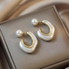 925 Silver needle Earrings white Pearl board Special-shaped Refinement fashion senior Ear Studs wholesale