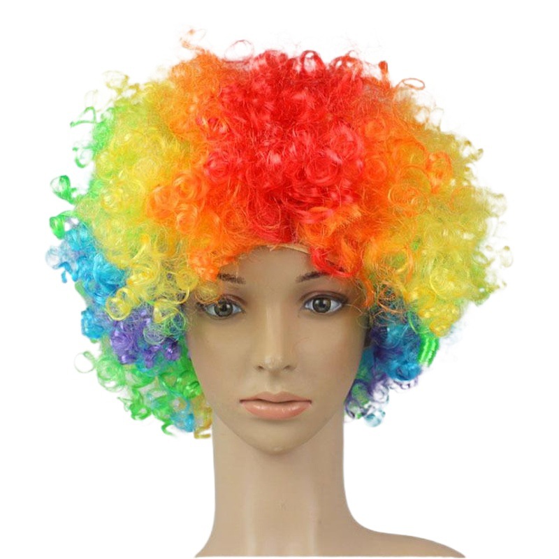 Halloween Navidad tocado explosión cabeza payaso vestir peluca ventilador
