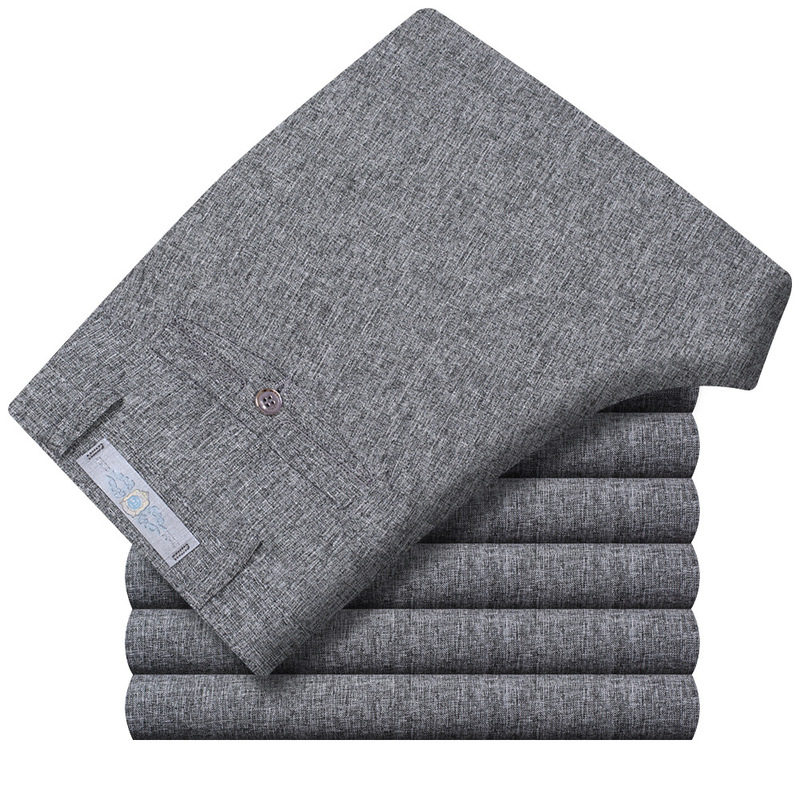 Loose Straight-Leg Linen Casual Pants Men's 2025 Summer New Easiest for Match High-End Fashion Business Trousers Men Loose Straight-Leg Linen Casual Pants Men's 2025 Summer New Easiest for Match High-End Fashion Business Trousers Men