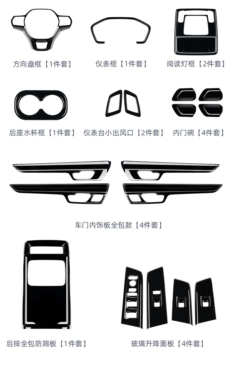 Suitable for 2023 Honda CRV/Haoying piano bright black interior decoration gear panel anti-kick board gear