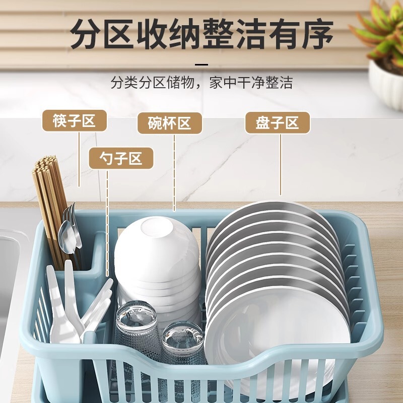 沥水碗盘架厨房碗碟沥水架水槽餐具置物架家用台面碗筷滤水收纳盒|undefined