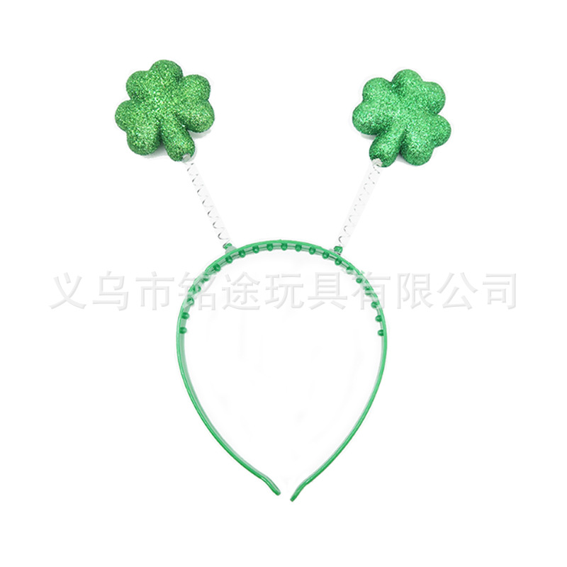 Amazon nuevo día de San Patricio cabeza hebilla vestido fiesta trébol irlandés sombrero lentejuelas diadema