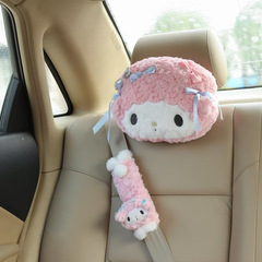 One piece drop shipping factory direct selling cute cartoon Melody Rabbit car headrest lumbar support pillow with shoulder pads